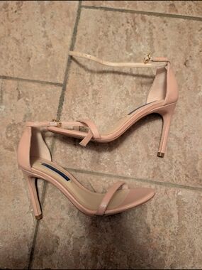 Stuart Weitzman Blush Pink Ankle-Strap Stiletto Sandals